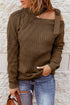 Strapped Cut Out Shoulder Turtleneck Sweater